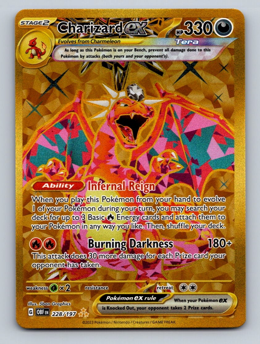 Pokemon TCG Charizard ex Holo Hyper Rare SV03: Obsidian Flames 228/197