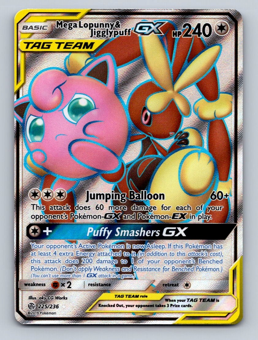 Mega Lopunny & Jigglypuff GX Holo Ultra Rare SM - Cosmic Eclipse 225/