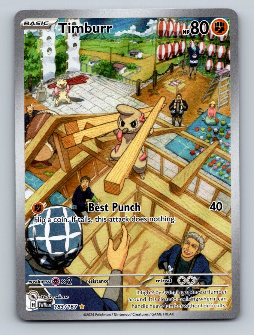 Pokemon TCG Timburr - Holo Illustration Rare SV06: Twilight Masquerade 183/167