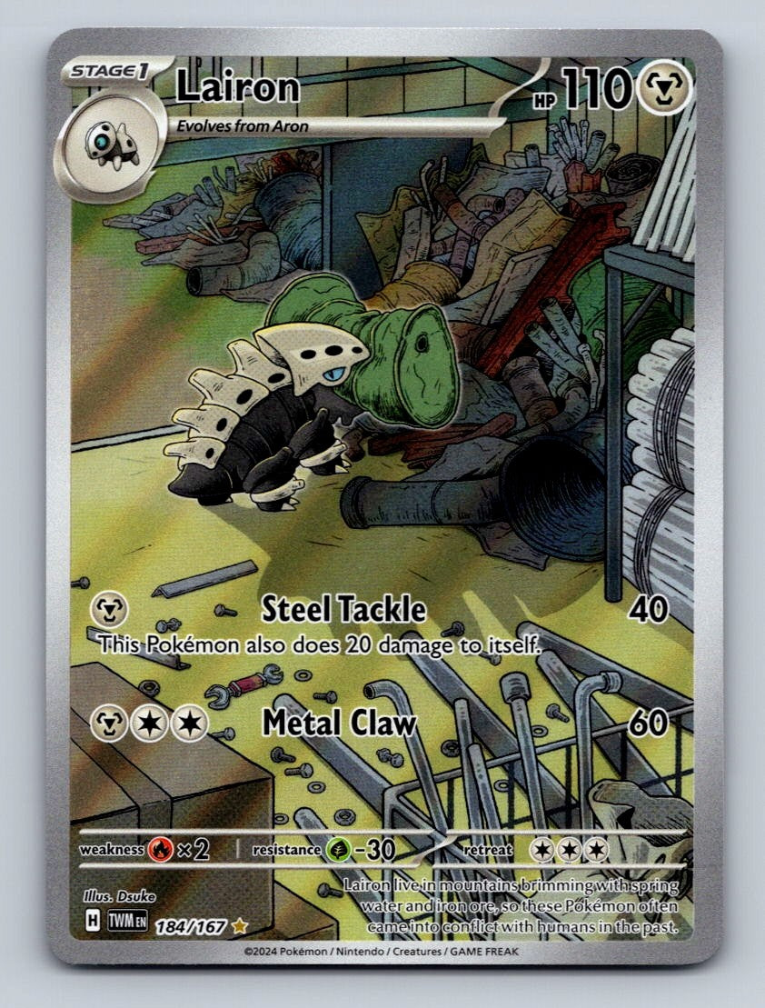 Pokemon TCG Lairon Holo Illustration Rare SV06: Twilight Masquerade 184/167