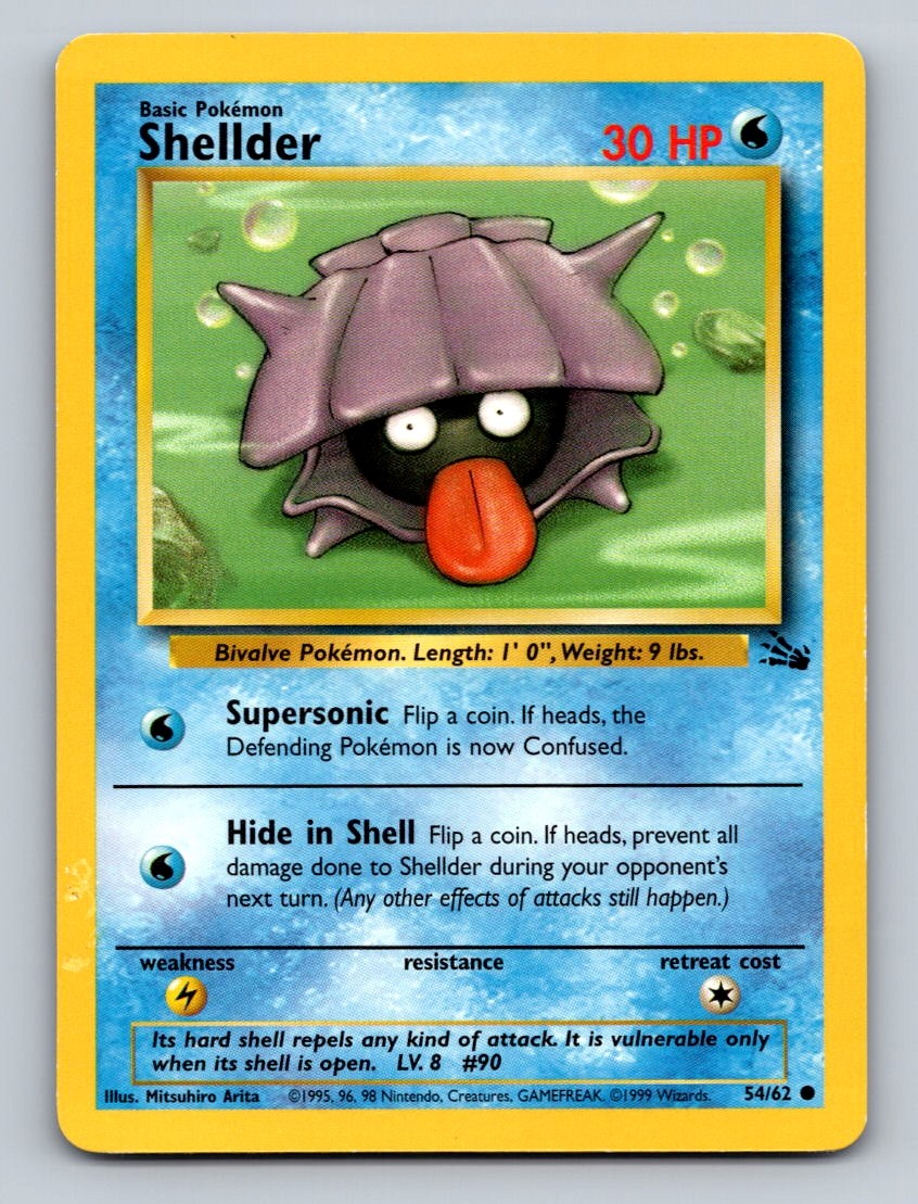 Pokemon TCG Shellder Unlimited Common Fossil 54/62
