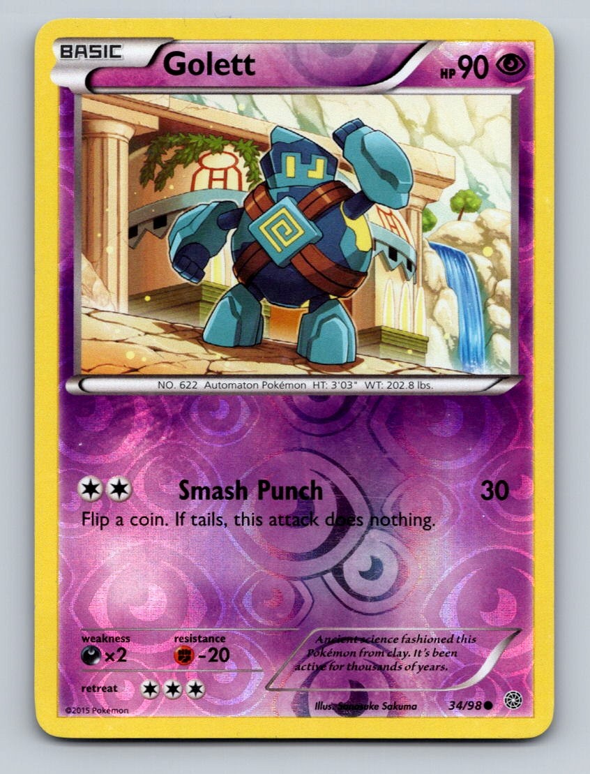 Golett Reverse Holo Common XY - Ancient Origins 34/98