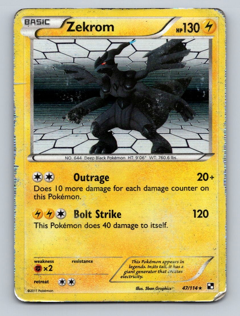 Zekrom Holo Holo Rare Black and White 47/114 NM