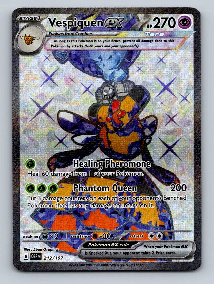 Pokemon TCG Vespiquen ex Holo Ultra Rare SV03: Obsidian Flames 212/197
