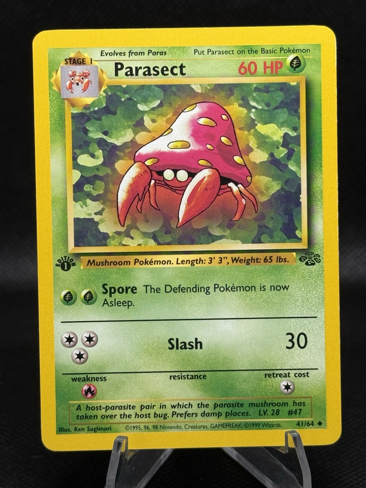 1st Edition Parasect 41/64 Jungle Set - Uncommon Pokemon Card - NM/Mint