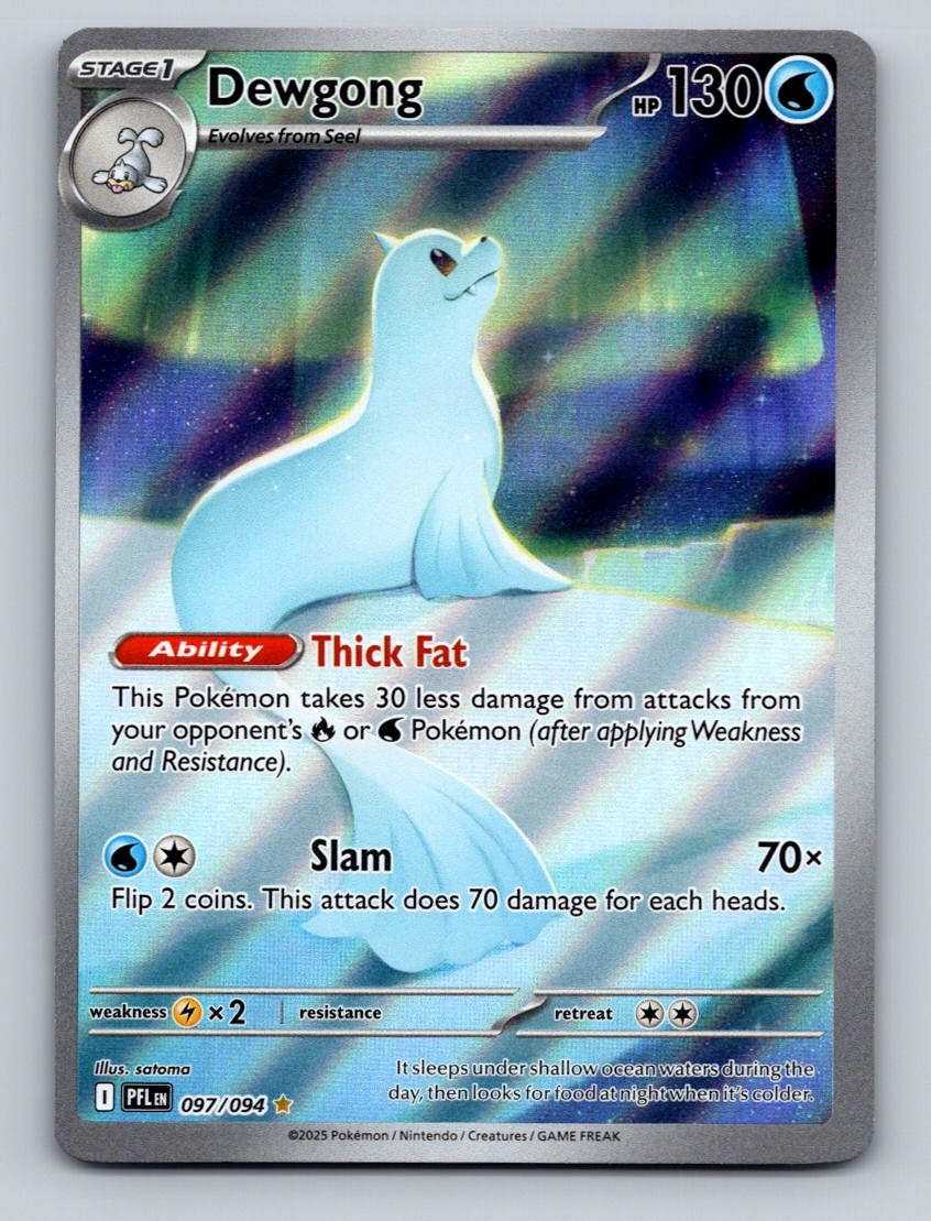 Pokemon TCG Dewgong Holo Illustration Rare ME02: Phantasmal Flames 097/094