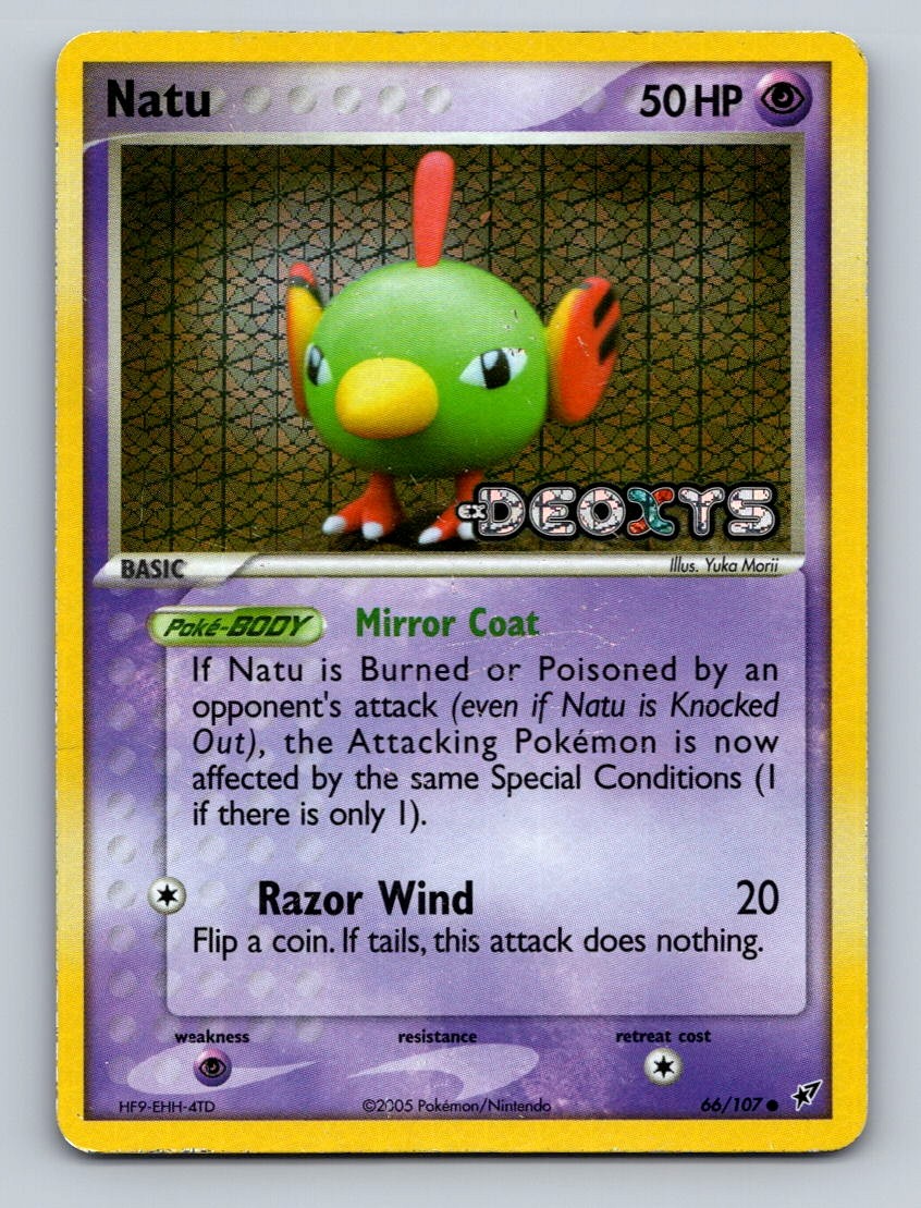 Pokemon TCG Natu Reverse Holo Common Deoxys Stamped 66/107
