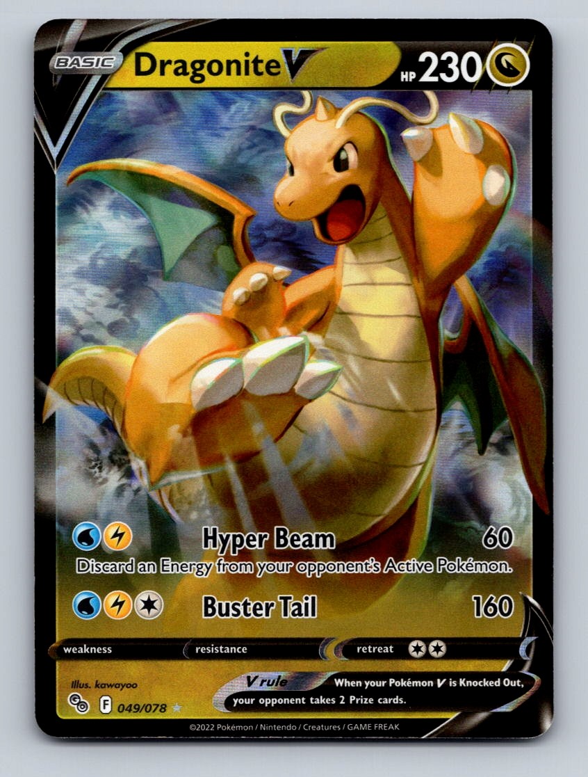 Pokemon TCG Dragonite V Holo Ultra Rare Pokemon GO 049/078