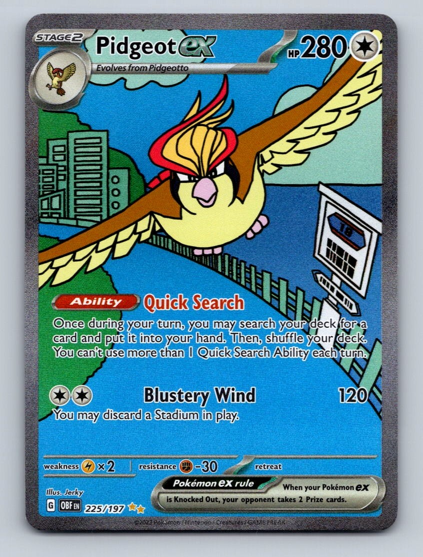 Pokemon TCG Pidgeot ex - Holo Special Illustration Rare SV03: Obsidian Flames 22