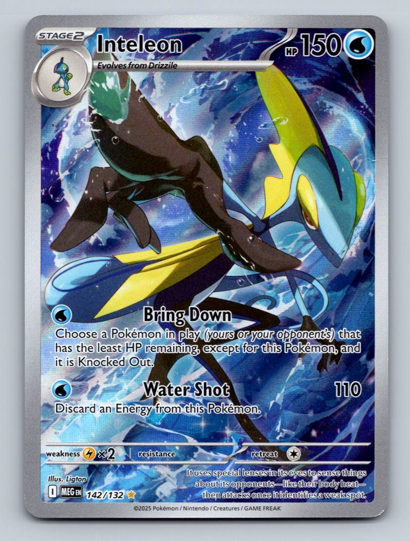 Pokemon TCG Inteleon Holo Illustration Rare ME01: Mega Evolution 142/132
