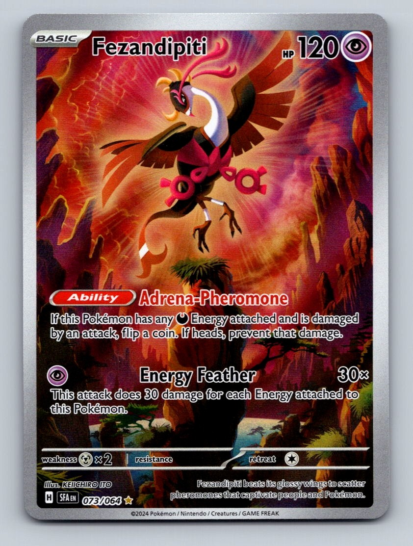 Pokemon TCG Fezandipiti Holo Illustration Rare SV: Shrouded Fable 073/064