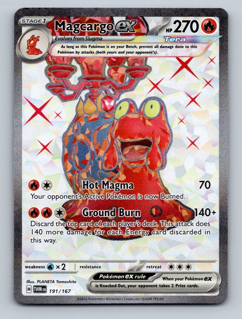 Pokemon TCG Magcargo ex Holo Ultra Rare SV06: Twilight Masquerade 191/167