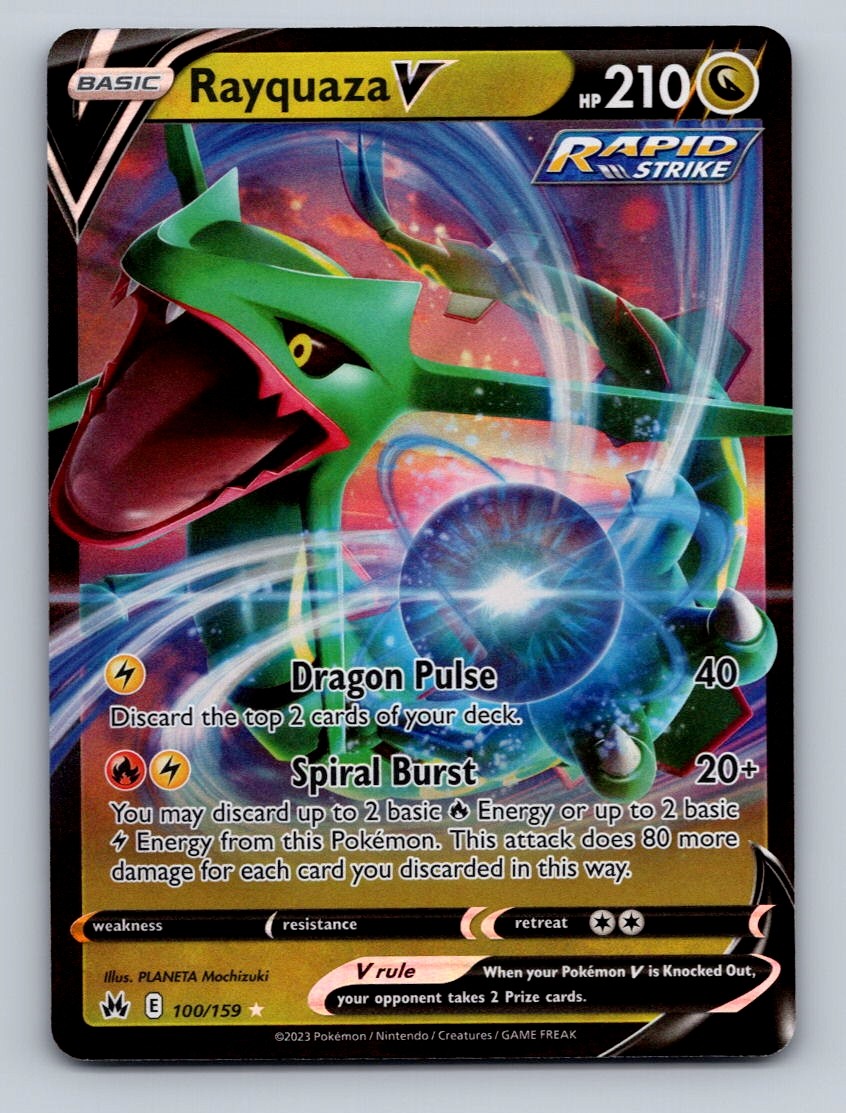 Pokemon TCG Rayquaza V Holo Ultra Rare SWSH: Crown Zenith 100/159