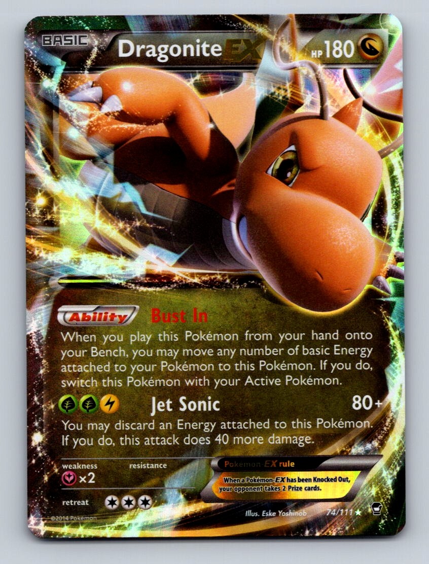Pokemon TCG Dragonite EX Holo Ultra Rare XY - Furious Fists 74/111