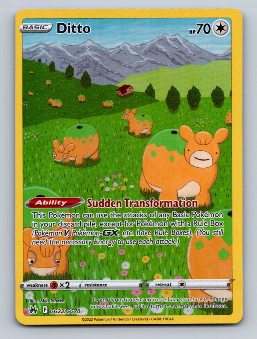 Pokemon TCG Ditto Holo Ultra Rare SWSH: Crown Zenith: Galarian Gallery GG22/GG70