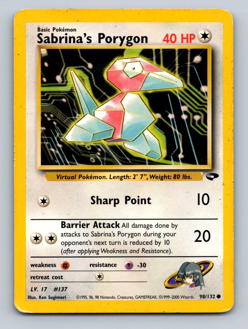 Pokemon TCG Sabrina's Porygon Unlimited Common Gym Challenge 098/132