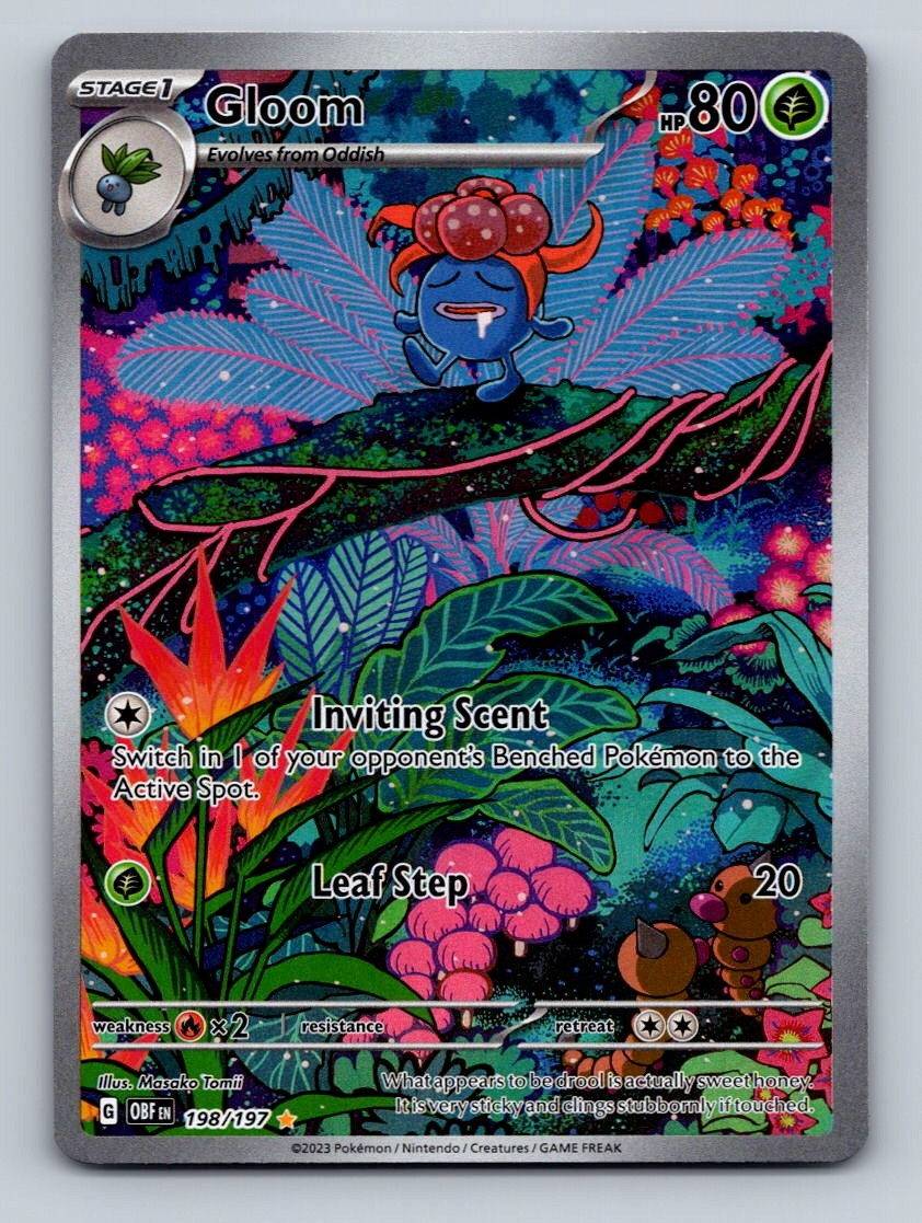 Pokemon TCG Gloom Holo Illustration Rare SV03: Obsidian Flames 198/197