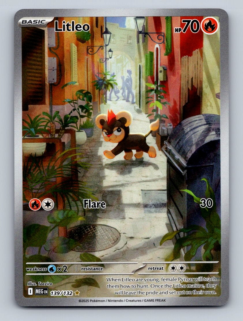 Pokemon TCG Litleo Holo Illustration Rare ME01: Mega Evolution 139/132