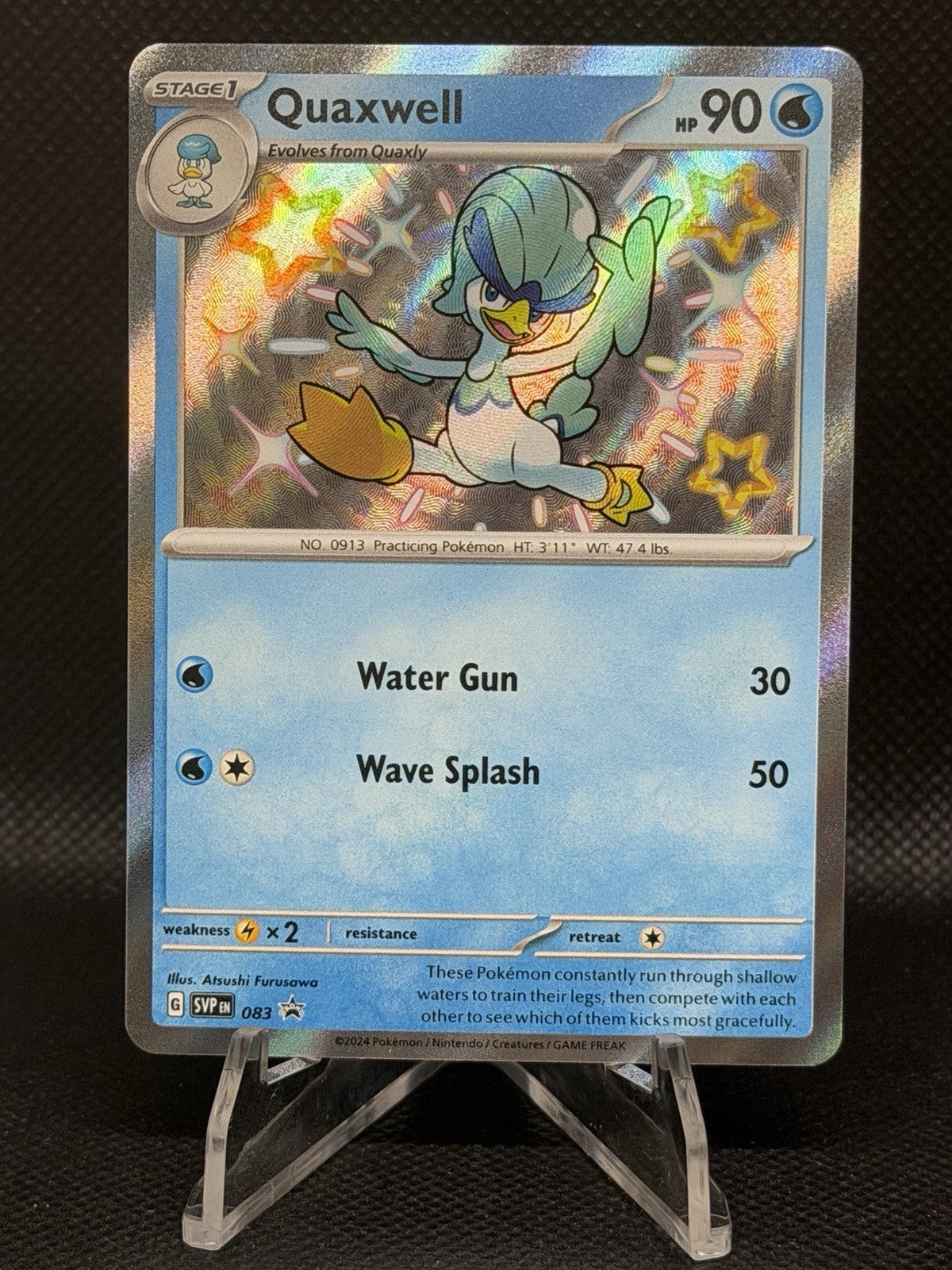 Quaxwell Pokemon SVP 083 Shiny Holo Black Star Promo NM