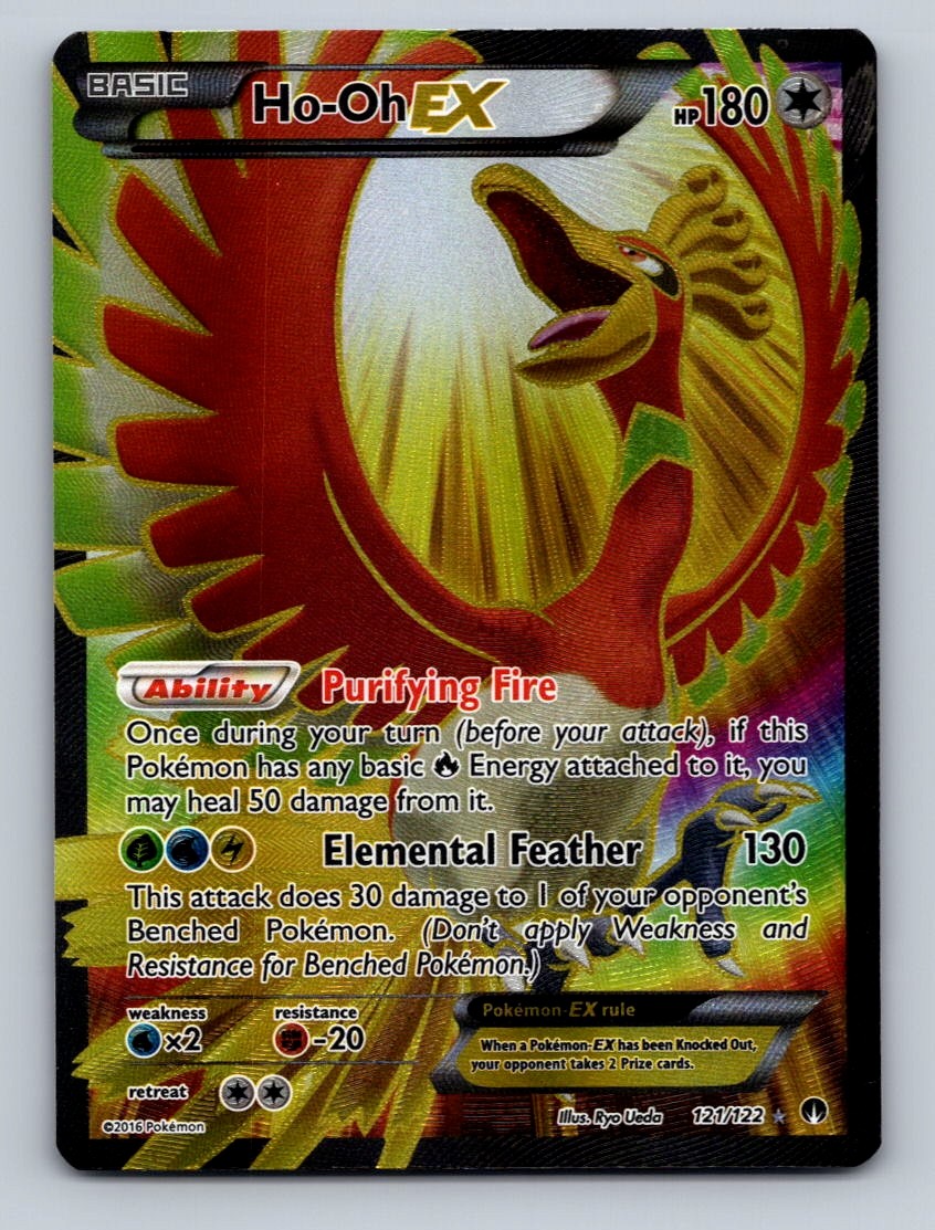 Pokemon TCG Ho-Oh EX (Full Art) Holo Ultra Rare XY - BREAKpoint 121/122