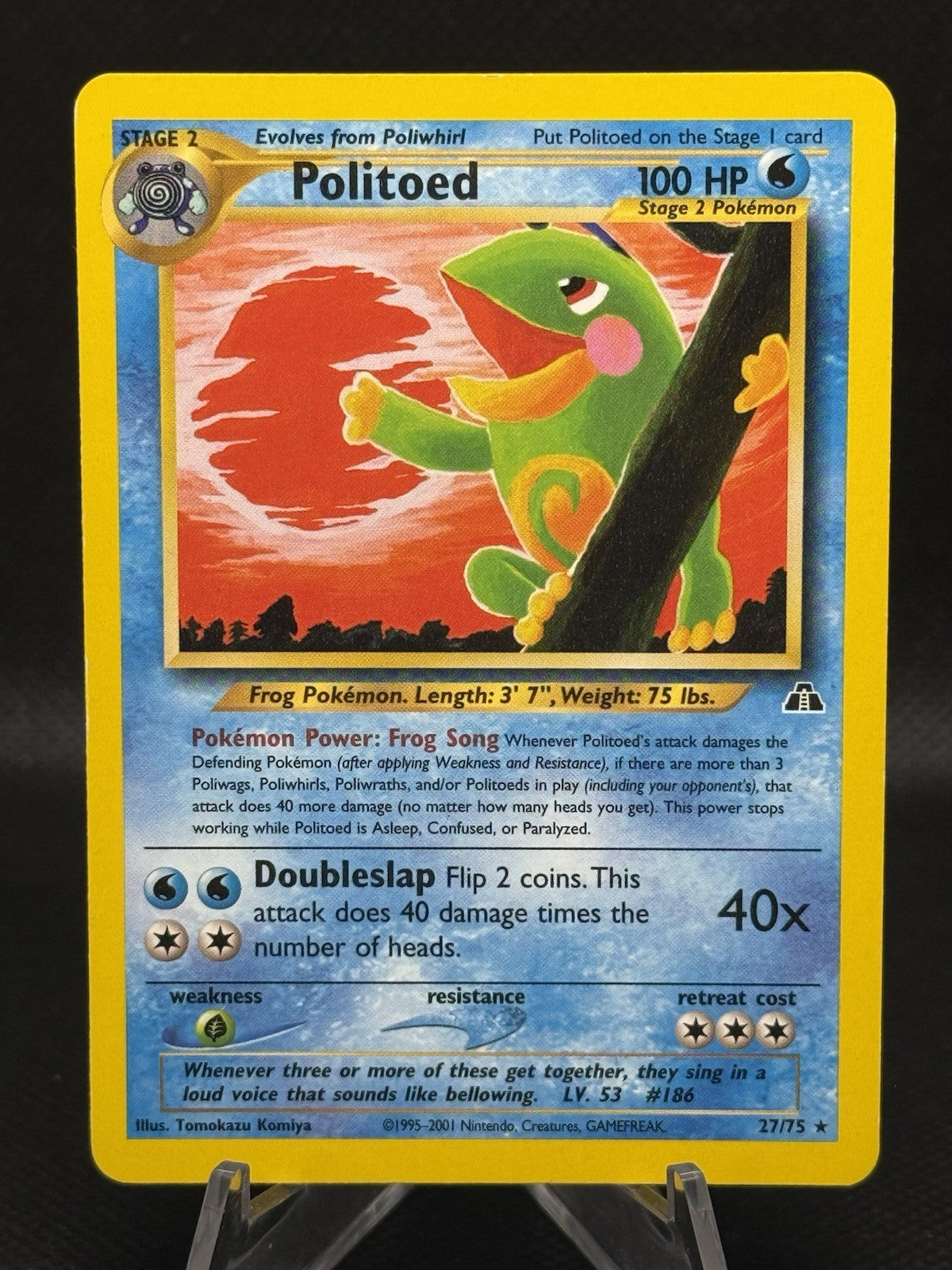 Politoed 27/75 1st Edition 2001 Neo Discovery Rare Pokemon LP/NM