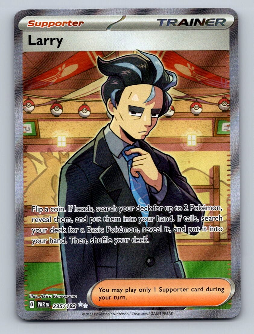 Pokemon TCG Larry Holo Ultra Rare SV04: Paradox Rift 235/182