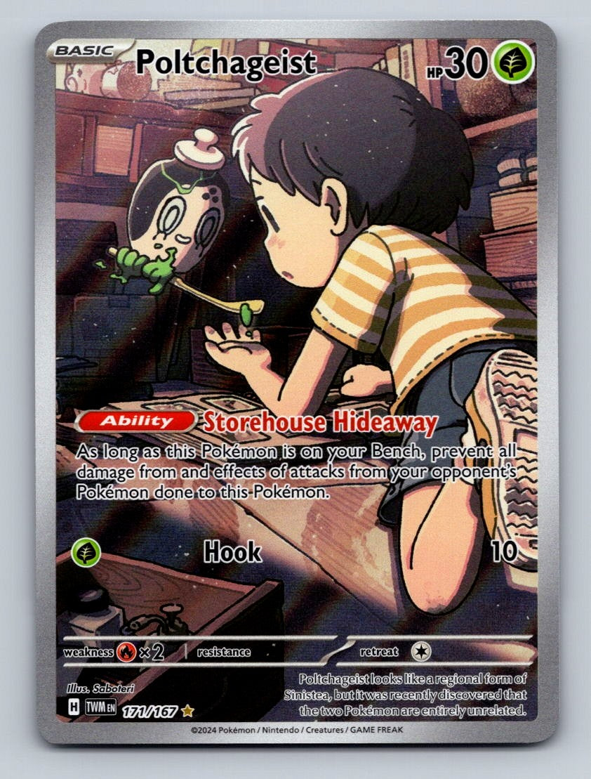 Pokemon TCG Poltchageist Holo Illustration Rare SV06: Twilight Masquerade 171/16