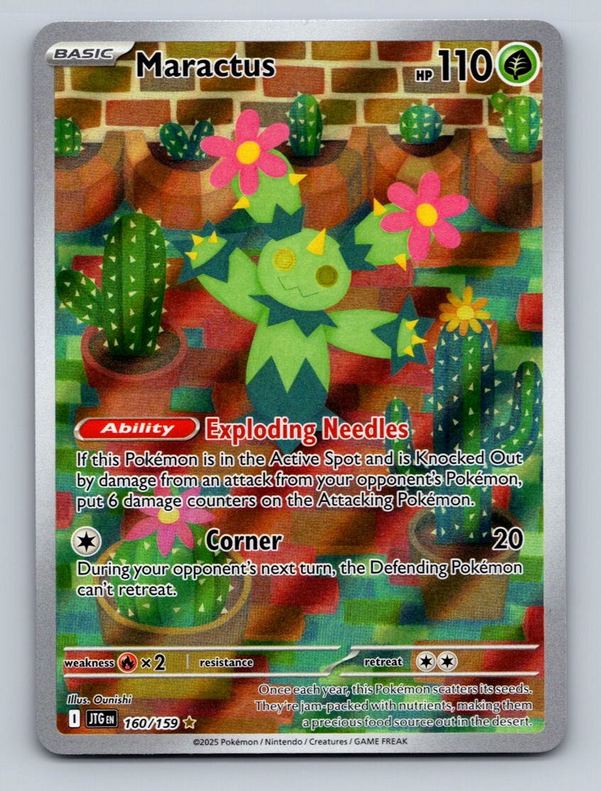 Pokemon TCG Maractus Holo Illustration Rare SV09: Journey Together 160/159