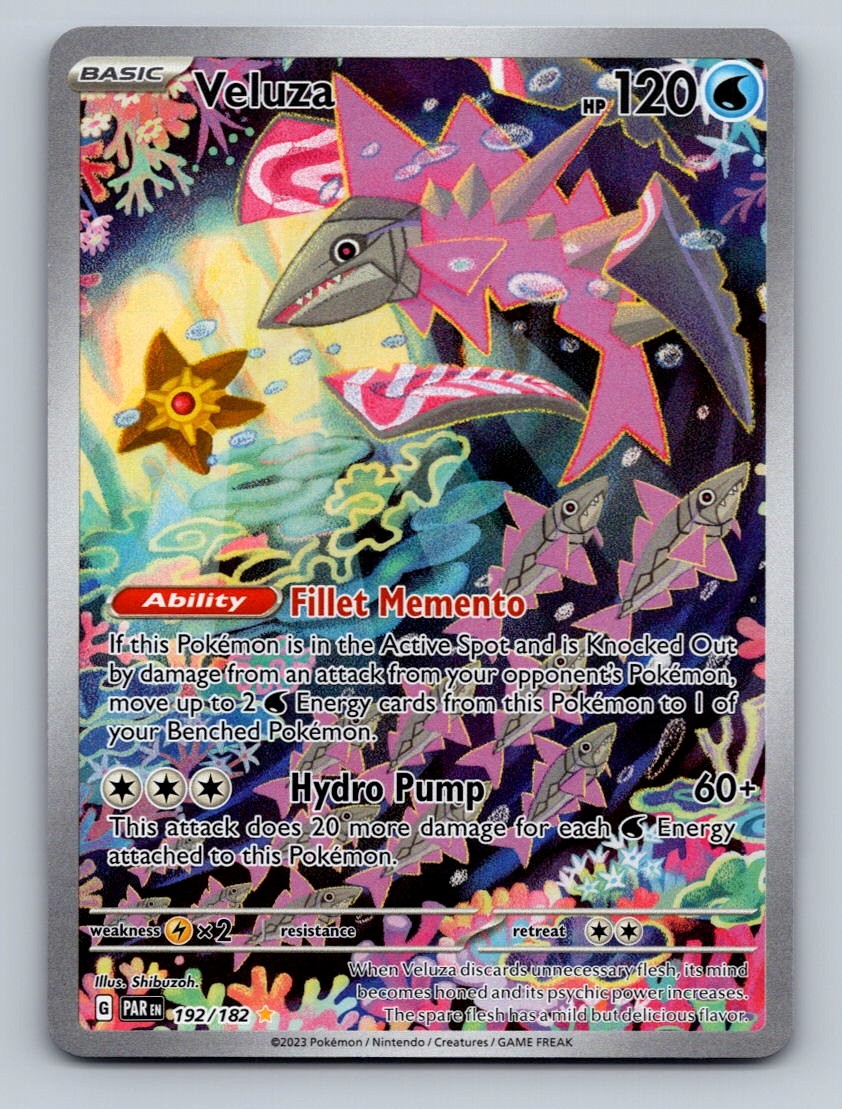 Pokemon TCG Veluza Holo Illustration Rare SV04: Paradox Rift 192/182