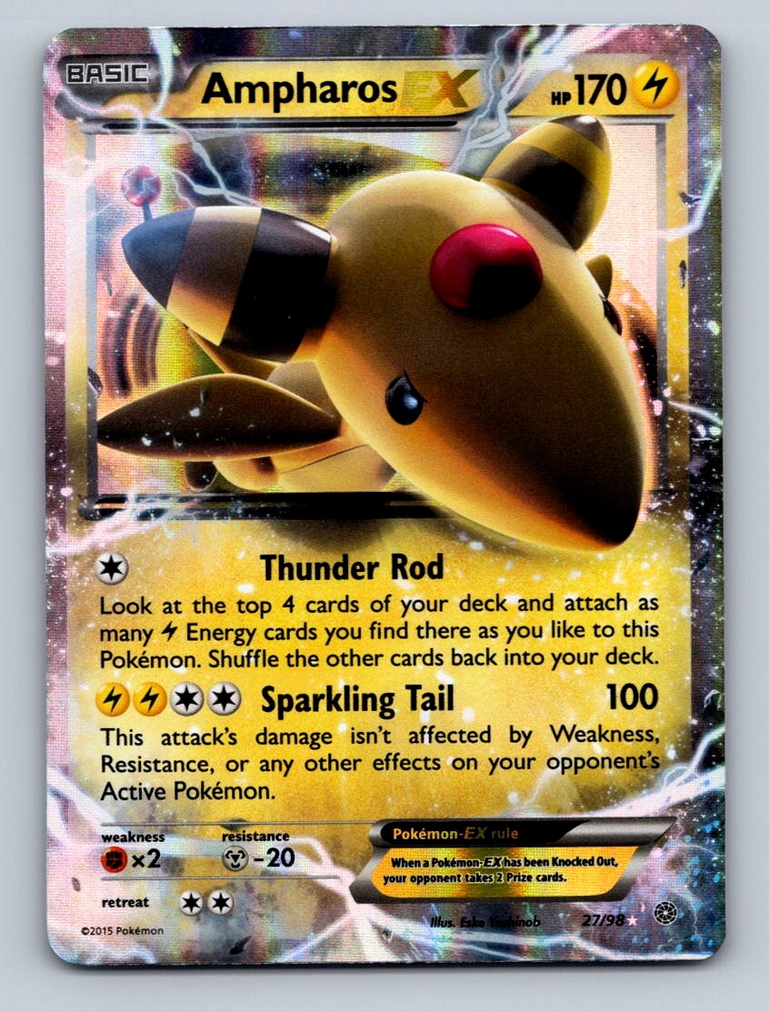 Pokemon TCG Ampharos EX Holo Ultra Rare XY - Ancient Origins 27/98