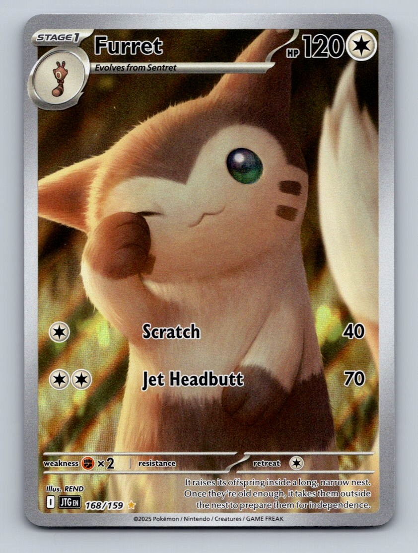 Pokemon TCG Furret Holo Illustration Rare SV09: Journey Together 168/159