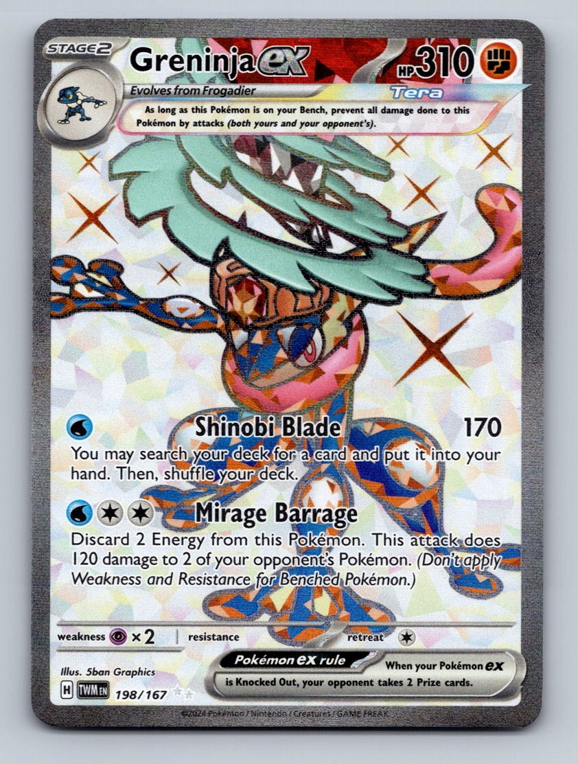 Pokemon TCG Greninja ex Holo Ultra Rare SV06: Twilight Masquerade 198/167