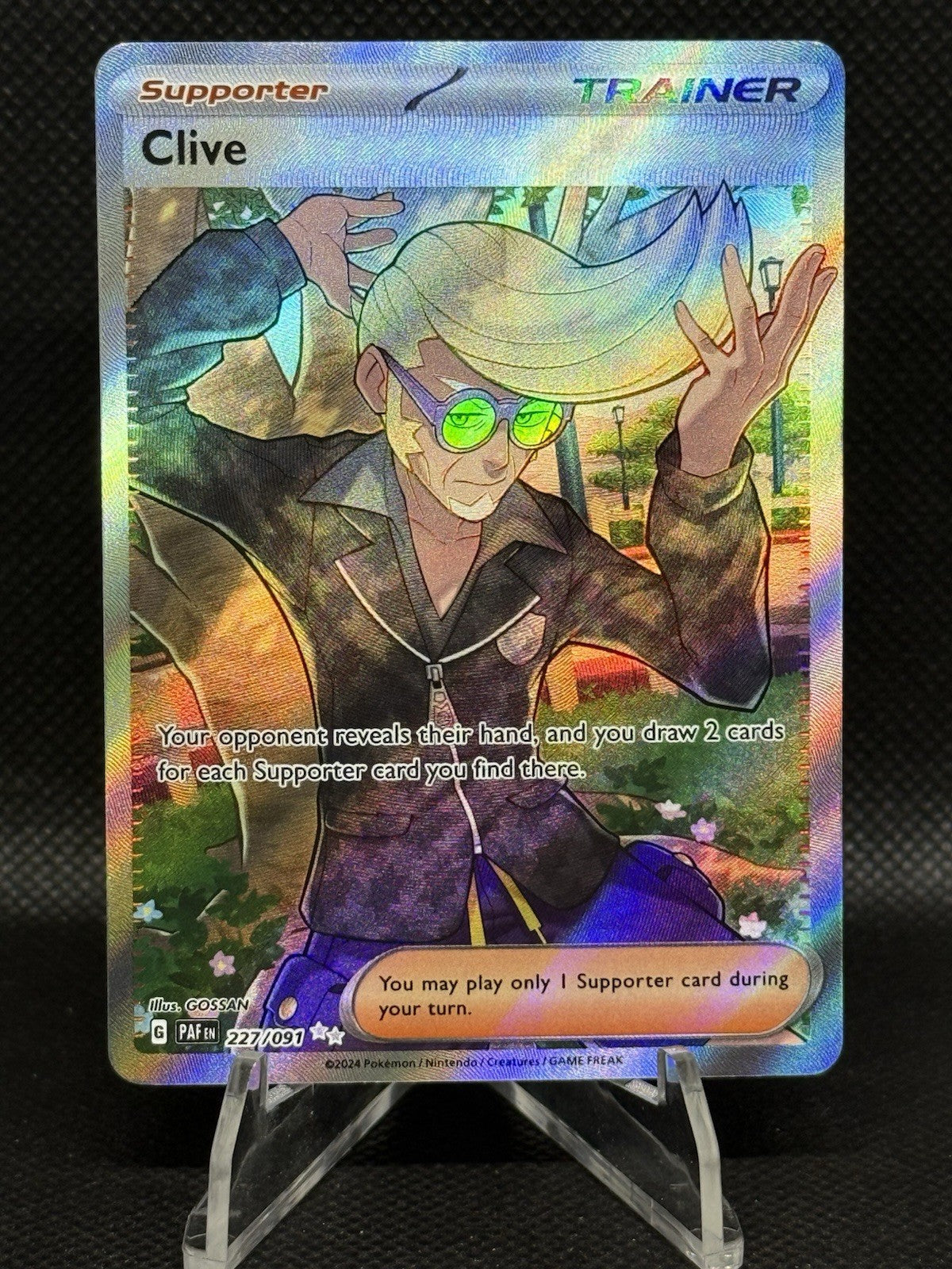Clive 227/091 Scarlet & Violet: Paldean Fates Holo Full Art 2024 NM Pokemon TCG
