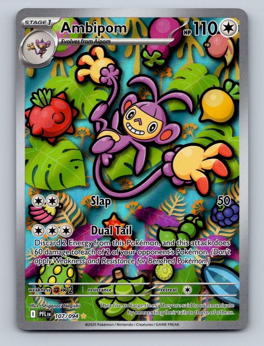 Pokemon TCG Ambipom Holo Illustration Rare ME02: Phantasmal Flames 107/094