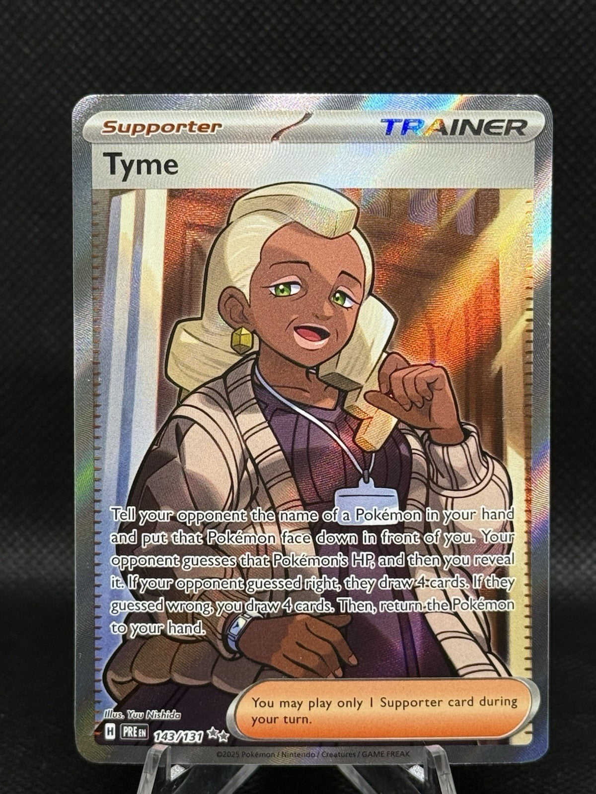 Tyme - 143/131 Pokemon Prismatic Evolutions Full Art Trainer Ultra Rare Card NM