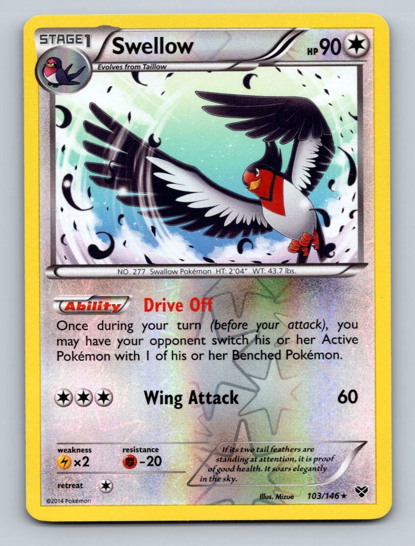 Pokemon TCG Swellow Reverse Holo Rare XY Base Set 103/146