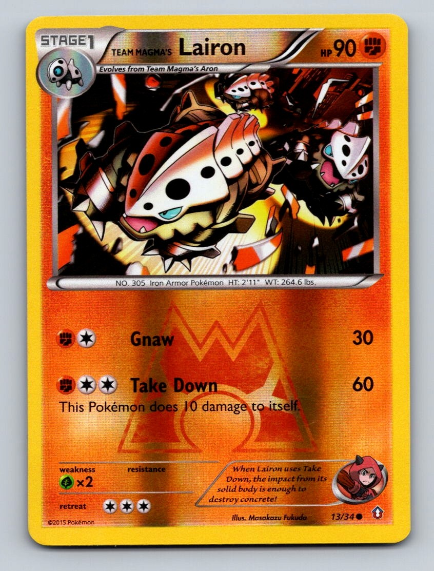 Pokemon TCG Team Magma's Lairon Reverse Holo Common Double Crisis 13/34