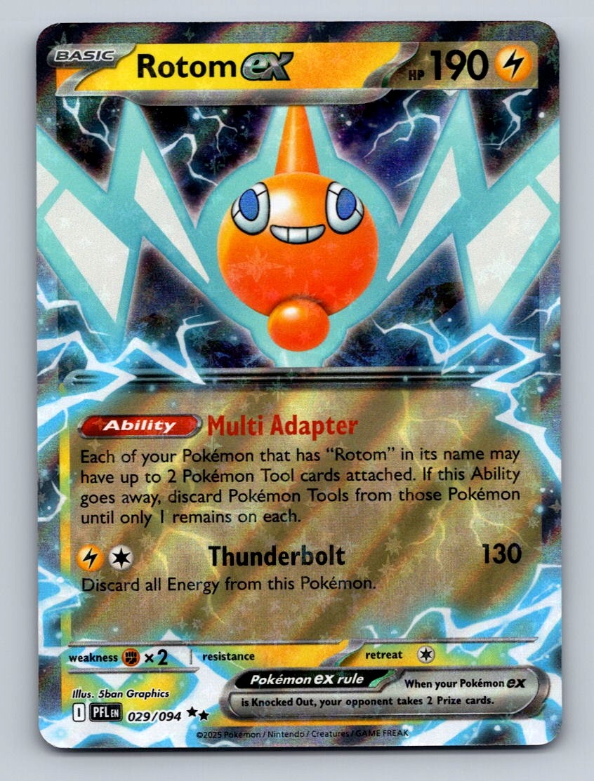 Pokemon TCG Rotom ex Holo Double Rare ME02: Phantasmal Flames 029/094