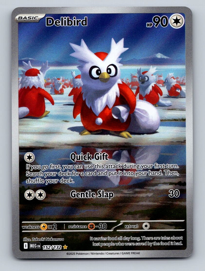 Pokemon TCG Delibird Holo Illustration Rare ME01: Mega Evolution 152/132
