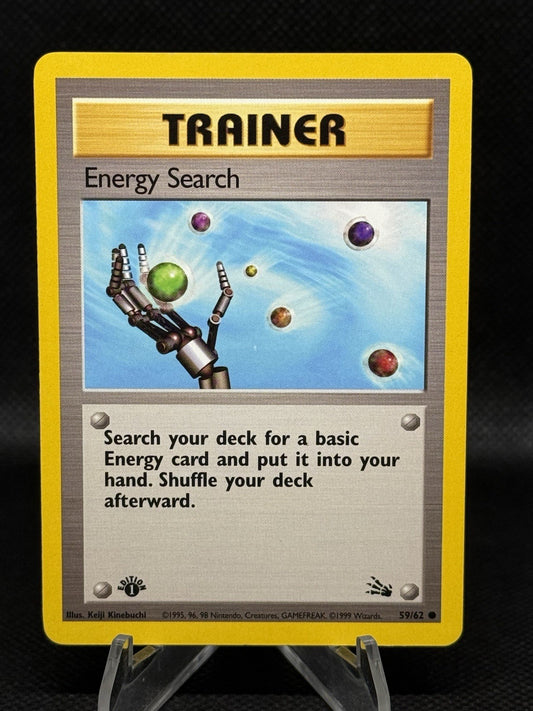 1st Edition Energy Search 59/62 - Fossil - Near Mint