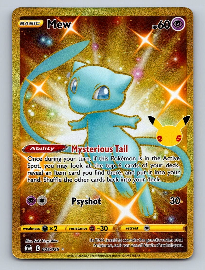 Pokemon TCG Mew (Secret) Holo Secret Rare Celebrations 025/025