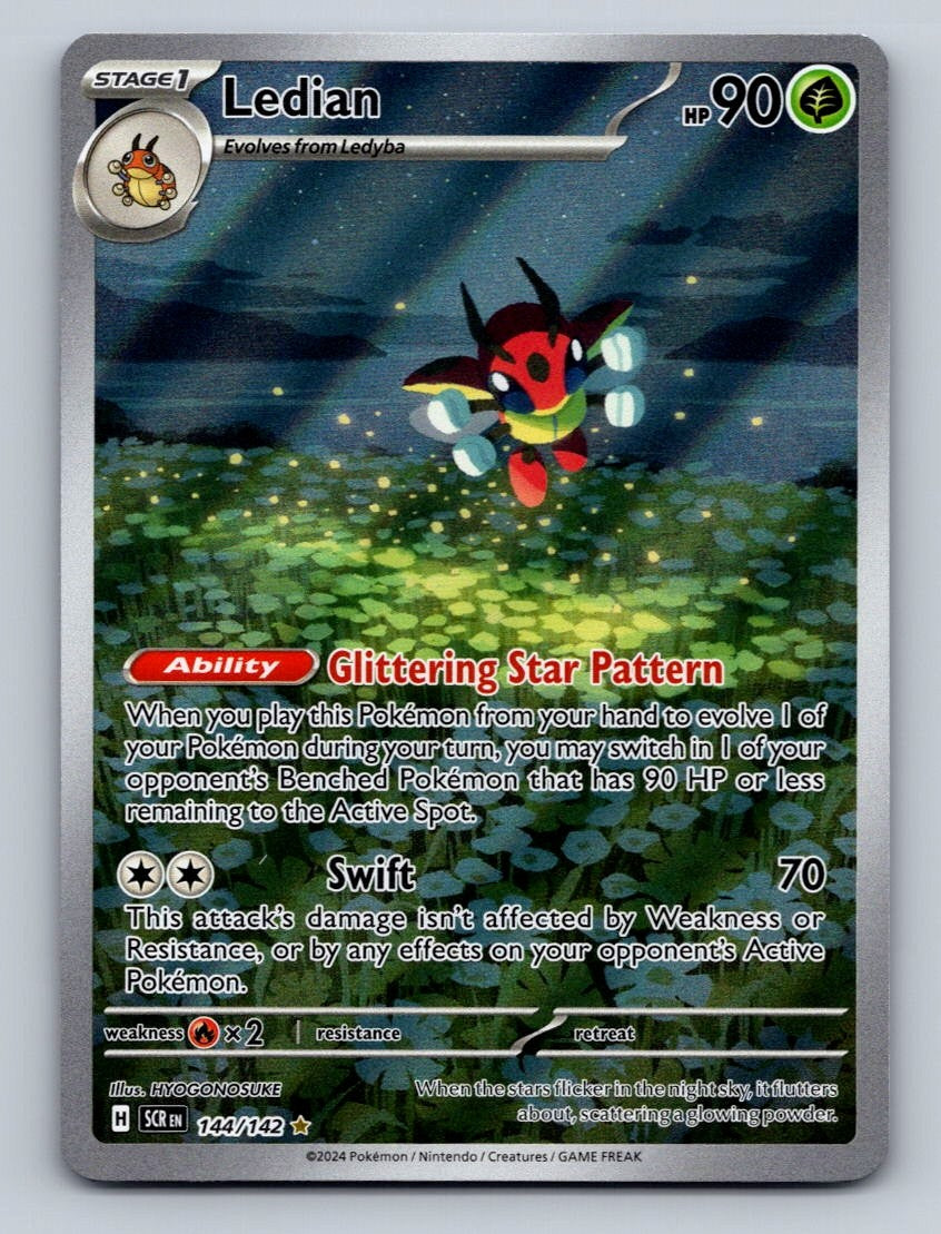 Pokemon TCG Ledian Holo Illustration Rare SV07: Stellar Crown 144/142
