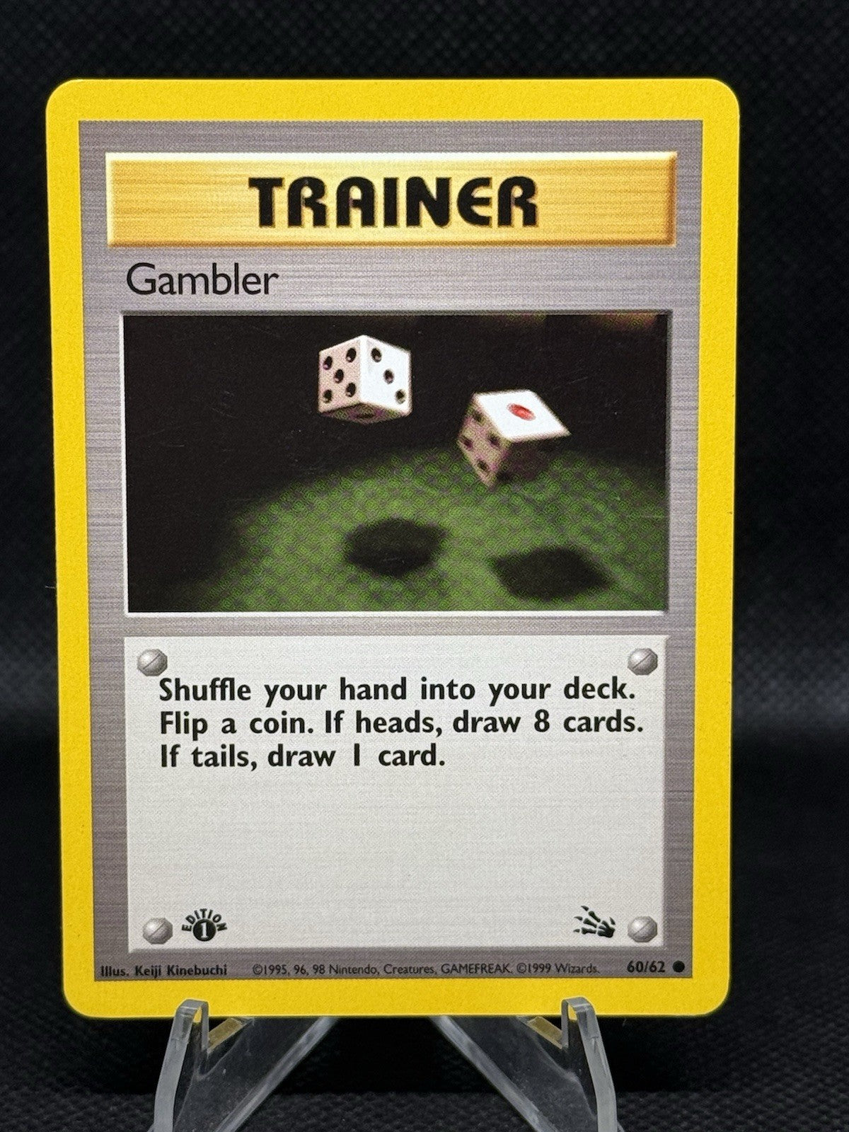 Vintage Pokemon Gambler Trainer 60/62 Fossil 1st Edition WOTC Common NM