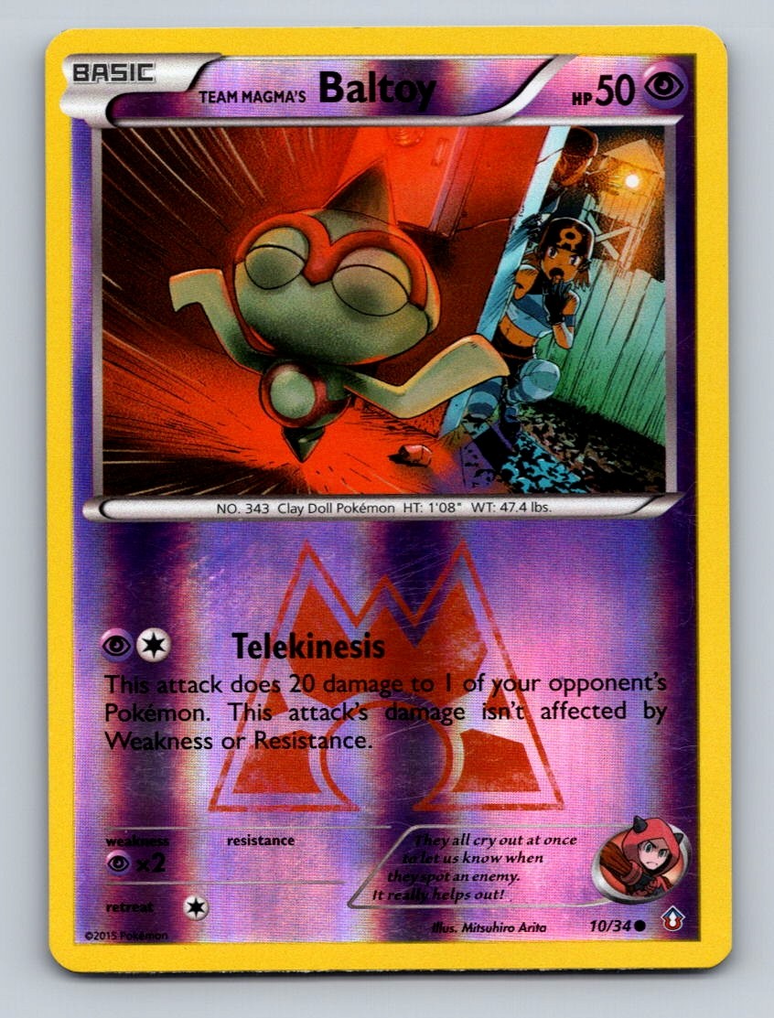 Pokemon TCG Team Magma's Baltoy Reverse Holo Common Double Crisis 10/34
