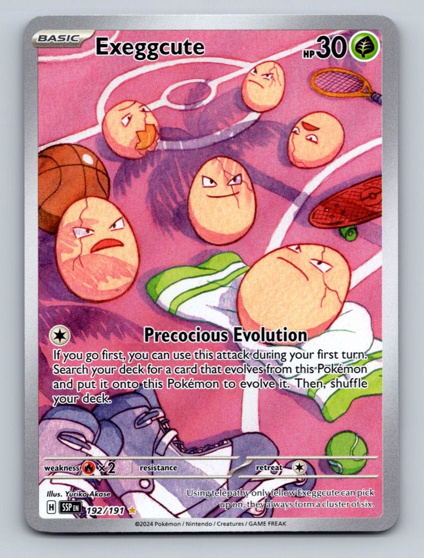 Pokemon TCG Exeggcute Holo Illustration Rare SV08: Surging Sparks 192/191