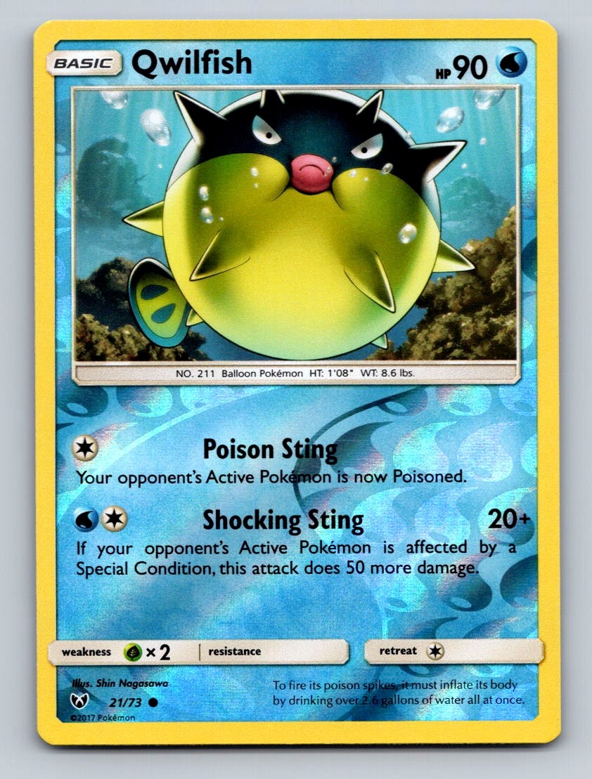 Qwilfish Reverse Holo Common Shining Legends 21/73