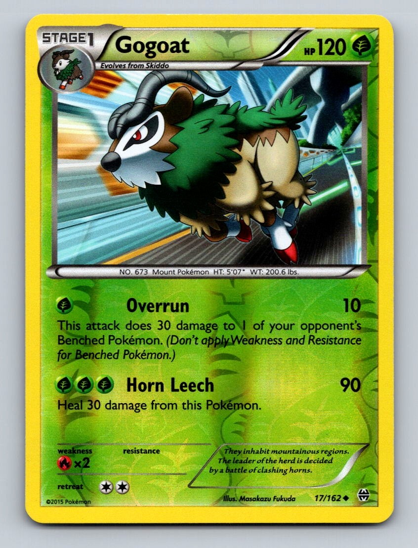 Pokemon TCG Gogoat Reverse Holo Uncommon XY - BREAKthrough 17/162