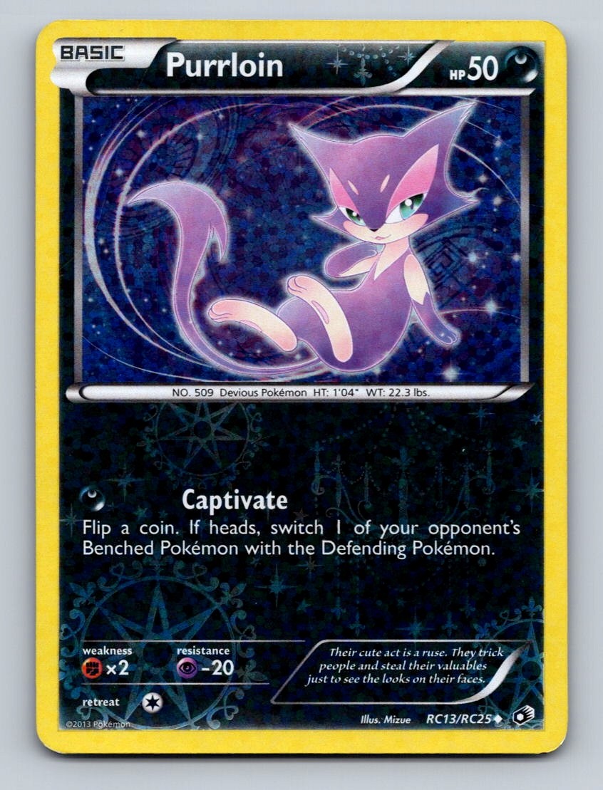 Pokemon TCG Purrloin Holo Uncommon Legendary Treasures: Radiant Collection RC13/