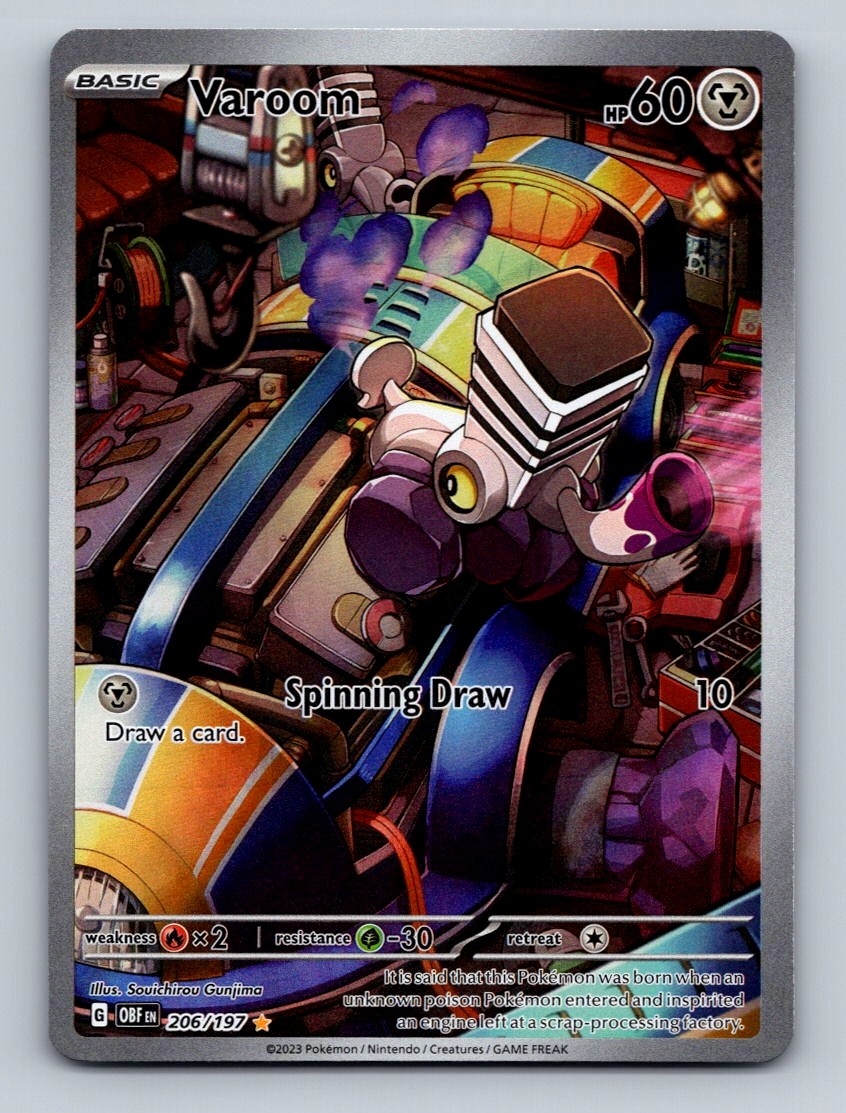 Pokemon TCG Varoom Holo Illustration Rare SV03: Obsidian Flames 206/197