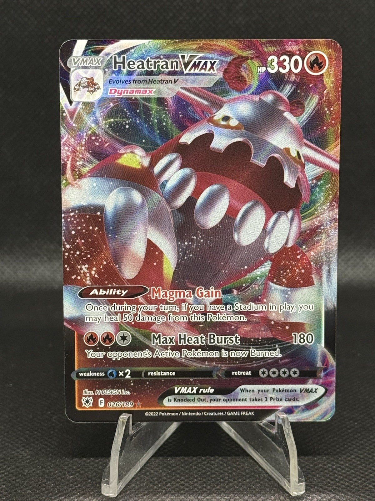 Pokémon TCG Heatran VMAX Astral Radiance Holo Ultra Rare Card 026/189